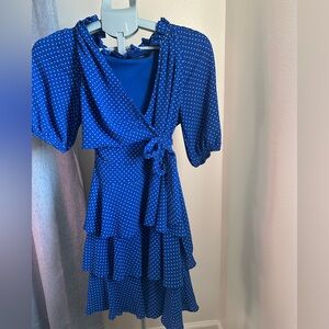 Ralph Lauren Blue and White Midi Dress